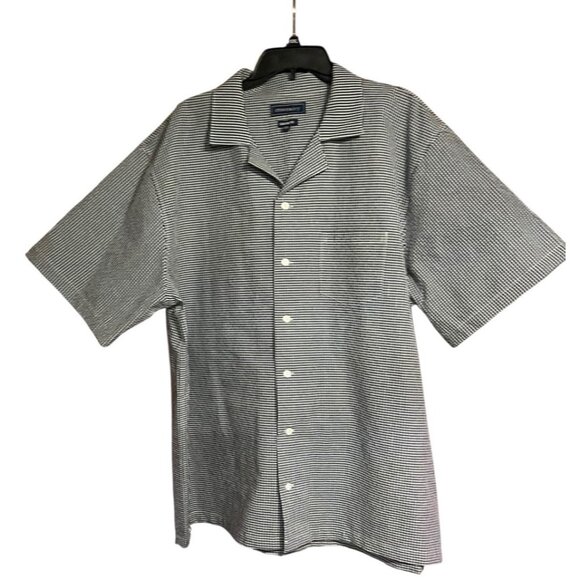 Crown & Ivy Button Up Blue White Gingham Short Sleeve Collared Shirt Sz XXL - Picture 1 of 15